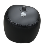 Front view of the Sphere Inflatable Fender, a black fender with a reinforced attachment point and a smooth finish.