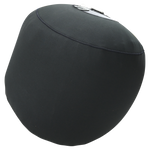 Angled view of the Sphere Inflatable Fender with NEO Fender Cover, a black round fender with a soft neoprene cover.